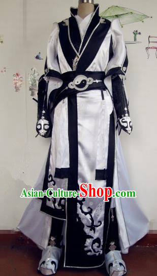 Chinese Traditional Cosplay Taoist Priest Costume Ancient Swordsman Hanfu Clothing for Men