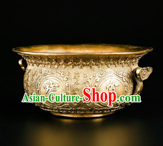 Chinese Traditional Feng Shui Items Buddhism Brass Bowl Decoration