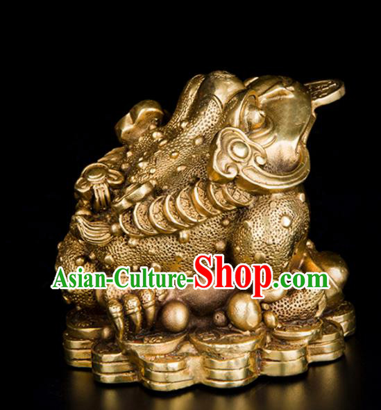 Chinese Traditional Feng Shui Items Taoism Bagua Brass Toad Decoration