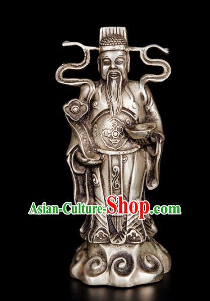 Chinese Traditional Feng Shui Items Taoism Bagua Brass Decoration Bronze Fortune God Statue