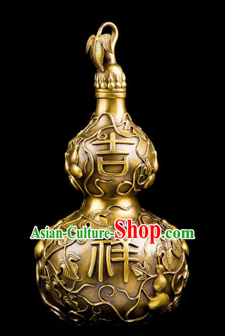 Chinese Traditional Feng Shui Items Taoism Bagua Brass Carving Cucurbit Decoration