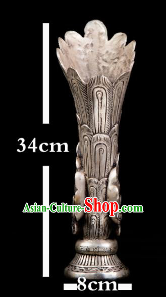 Chinese Traditional Feng Shui Items Taoism Bagua Cupronickel Carving Peacock Vase Decoration