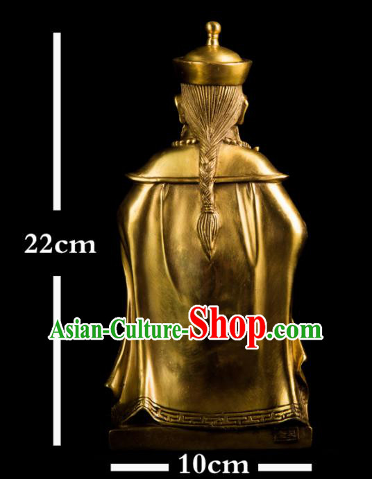 Chinese Traditional Feng Shui Items Taoism Bagua Decoration Brass God Statue