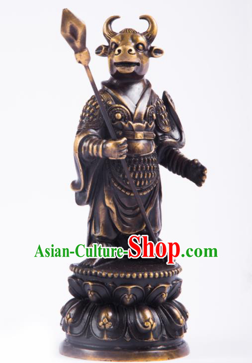 Chinese Traditional Feng Shui Items Taoism Bagua Brass Chinese Zodiac Ox Statue Decoration