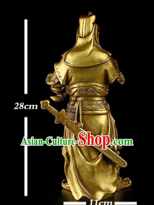 Chinese Traditional Feng Shui Items Taoism Brass God Erlang Statue Decoration
