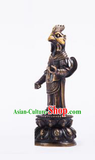 Chinese Traditional Feng Shui Items Taoism Bagua Brass Chinese Zodiac Cock Statue Decoration