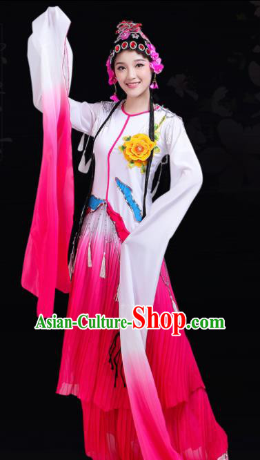 Chinese Traditional Beijing Opera Rosy Costume Classical Dance Group Dance Dress for Women