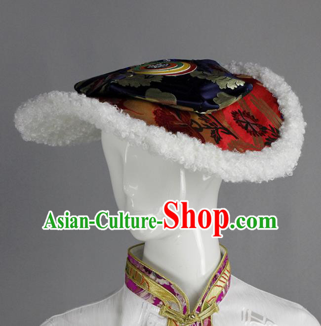 Chinese Traditional Tibetan Ethnic Hair Accessories Zang Nationality Hat for Women