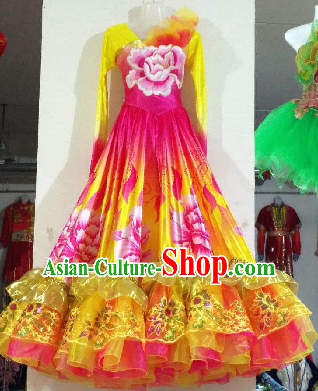Free Shipping Brand New Traditional Chinese Dance Costumes Complete Set