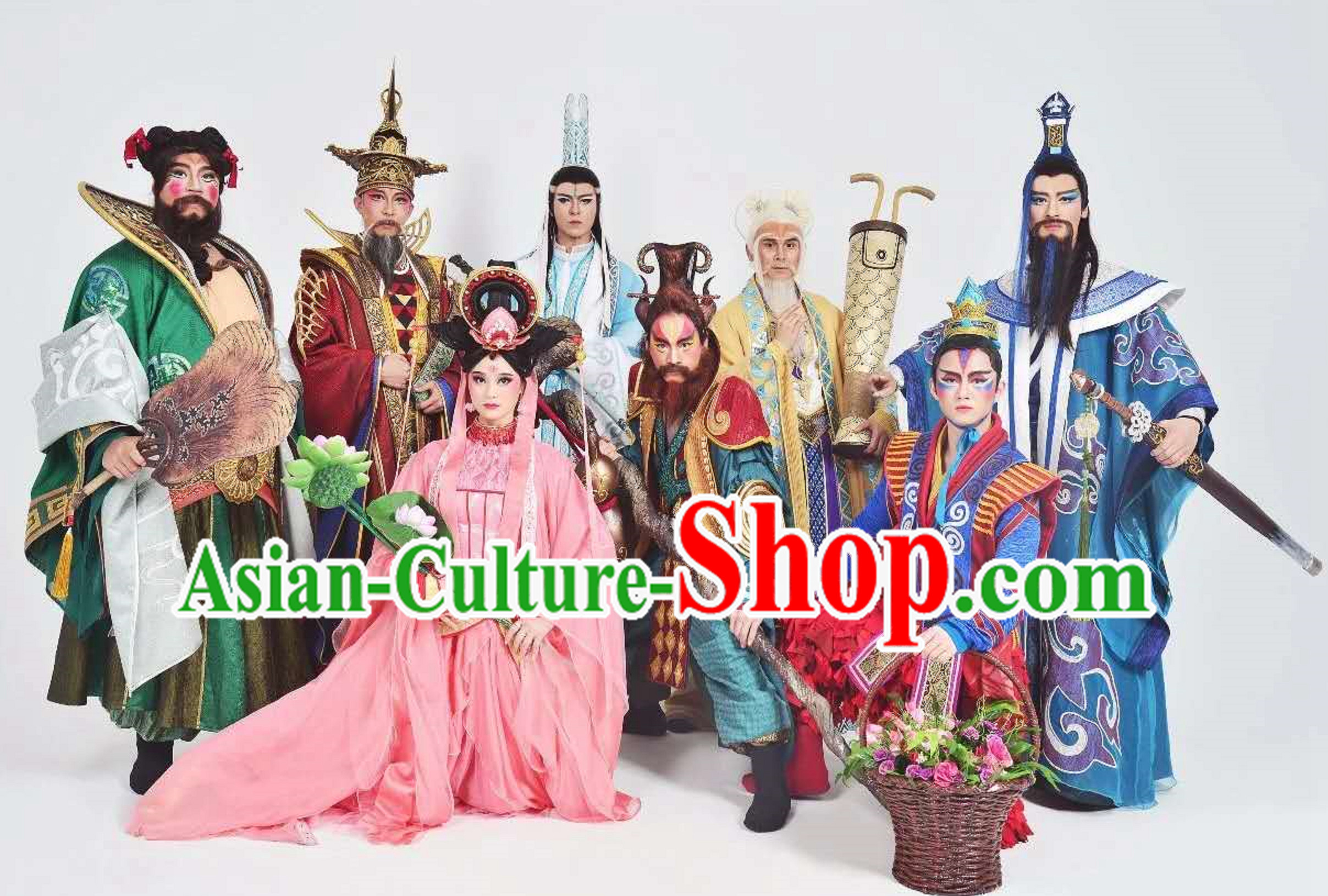 Free Shipping Brand New Ancient Chinese Eight Immortals Costumes Complete Set