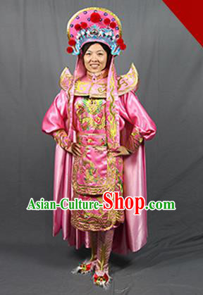 Chinese Traditional Sichuan Opera Pink Costume Face Changing Clothing Complete Set for Women
