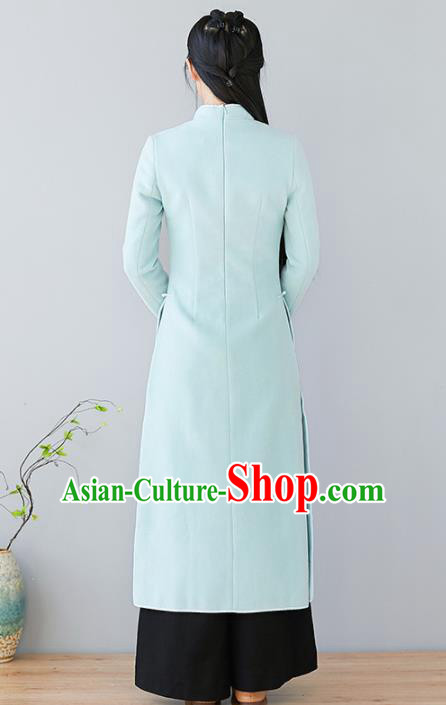 Asian Chinese Traditional Cheongsam Classical Tang Suit Green Qipao Dress for Women