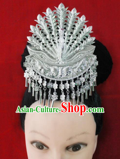 Traditional Chinese Ethnic Wedding Phoenix Hair Accessories Miao Nationality Bride Hairpins for Women