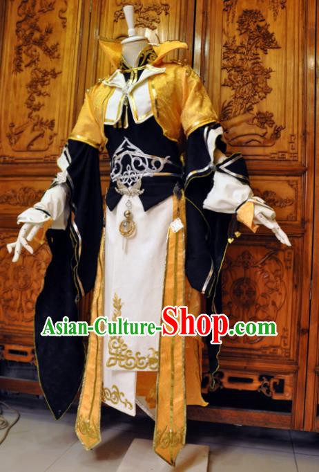 Chinese Traditional Cosplay Knight Costume Ancient Swordsman Clothing for Men