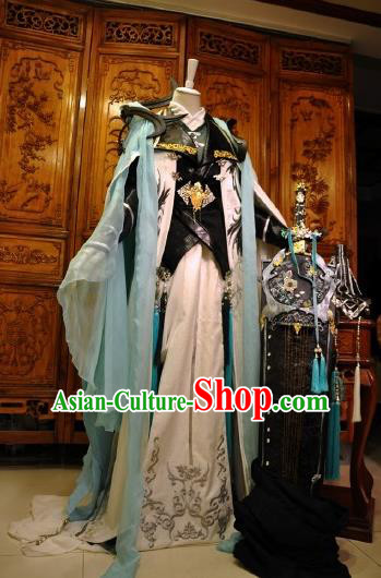 Chinese Traditional Cosplay Royal Highness Knight Costume Ancient Swordsman Clothing for Men