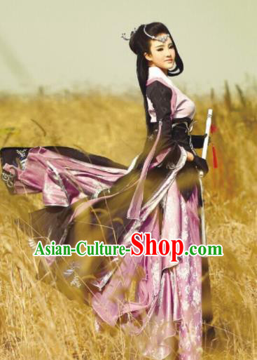 Chinese Traditional Cosplay Heroine Peri Princess Costume Ancient Swordswoman Dress for Women