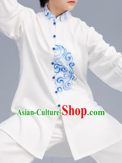 Asian Chinese Martial Arts Wushu Embroidered Costume Traditional Tai Ji Kung Fu Training Uniform for Women