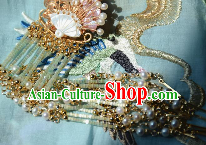 Traditional Chinese Hanfu Shell Tassel Hair Claw Hair Accessories Ancient Princess Hairpins for Women