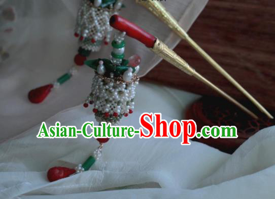 Traditional Chinese Hanfu Beads Hair Clip Hair Accessories Ancient Princess Tassel Hairpins for Women