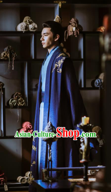 Chinese Ancient Drama Tang Dynasty Crown Prince Embroidered Historical Costume for Men