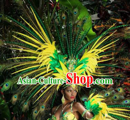 Top Grade Halloween Stage Performance Ostrich Feather Hair Accessories Brazilian Carnival Headwear for Women