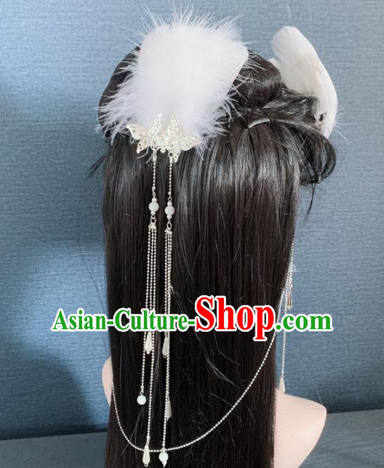 Top Grade Halloween Hair Accessories White Feather Headband for Women