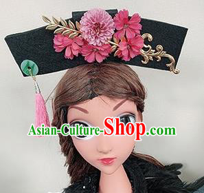 Chinese Handmade Qing Dynasty Pink Flowers Hair Accessories Ancient Palace Princess Hair Clasp for Women