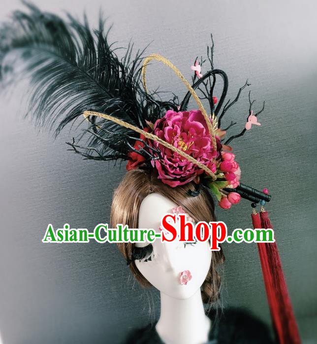 Top Grade Halloween Hair Accessories Brazilian Carnival Feather Headwear for Women