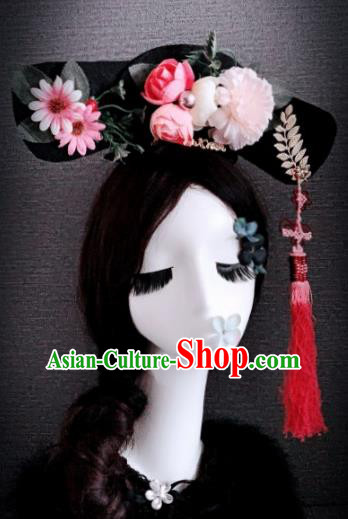 Traditional Chinese Ancient Palace Hair Accessories Qing Dynasty Queen Headwear for Women
