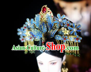 Chinese Ancient Qing Dynasty Manchu Imperial Consort Phoenix Headwear Traditional Palace Hair Accessories for Women