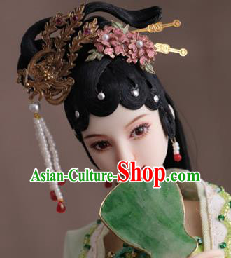 Chinese Ancient Princess Phoenix Hairpins Headwear Traditional Tang Dynasty Hair Accessories for Women