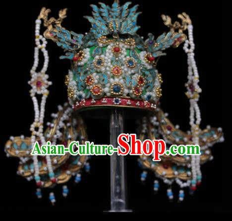 Chinese Ancient Queen Phoenix Coronet Headwear Traditional Ming Dynasty Empress Hair Accessories for Women
