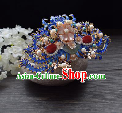 Chinese Ancient Princess Palace Cloisonne Hairpins Traditional Handmade Hanfu Hair Accessories Complete Set for Women