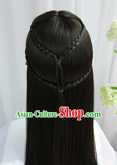 Handmade Chinese Traditional Hanfu Wigs Sheath Ancient Princess Chignon for Women