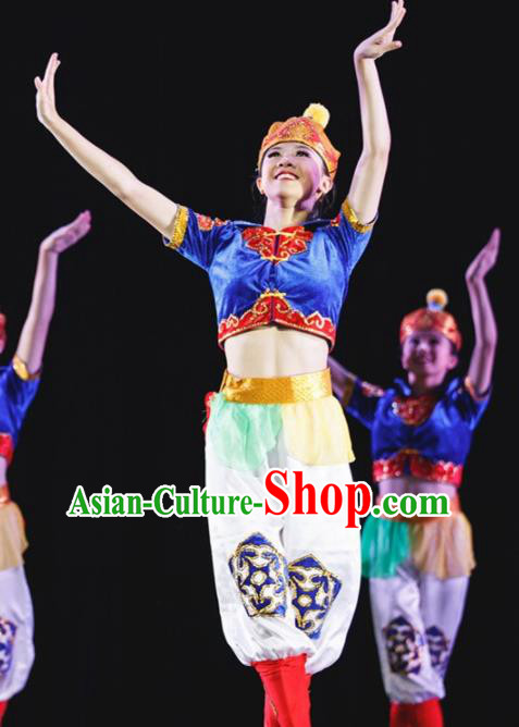 Chinese Mongolian Nationality Ethnic Dance Costume Traditional Mongol Clothing for Kids