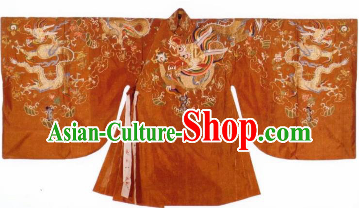 Traditional Chinese Ming Dynasty Wedding Historical Costume Ancient Empress Embroidered Robe for Women