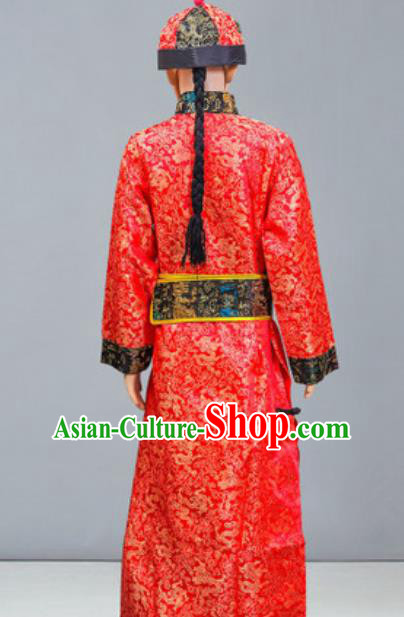 Chinese Manchu Nationality Ethnic Costume Traditional Minority Folk Dance Stage Performance Clothing for Men