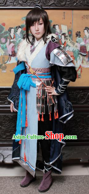 Traditional Chinese Cosplay Swordsman Hanfu Clothing Ancient Young Hero Embroidered Costume for Men