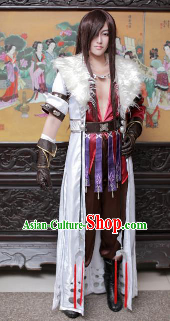 Traditional Chinese Cosplay Young Swordsman Hanfu Clothing Ancient Knight Hero Embroidered Costume for Men