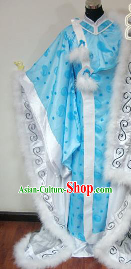 Traditional Chinese Cosplay Taoist Priest Blue Hanfu Clothing Ancient Swordsman Royal Highness Embroidered Costume for Men