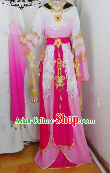 Traditional Chinese Cosplay Swordswoman Pink Hanfu Dress Ancient Court Princess Embroidered Costume for Women