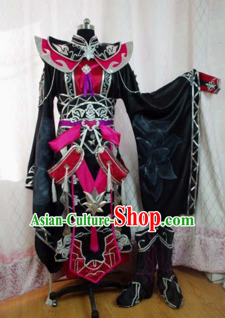 Traditional Chinese Cosplay Warrior Knight Clothing Ancient Swordsman Embroidered Costume for Men