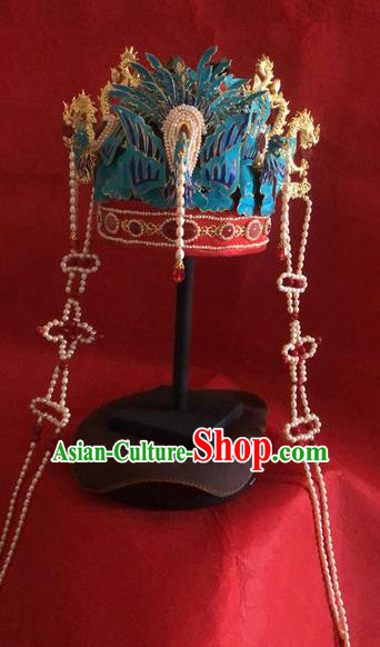 Traditional Chinese Ming Dynasty Queen Phoenix Coronet Headwear Ancient Palace Empress Hair Accessories for Women