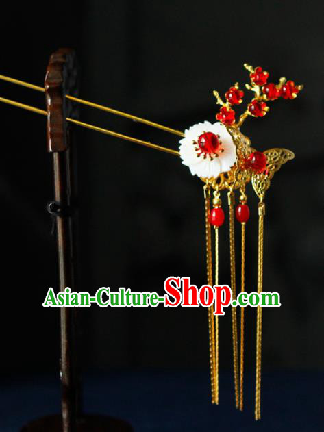 Traditional Chinese Wedding Butterfly Hairpins Tassel Step Shake Handmade Ancient Bride Hair Accessories for Women