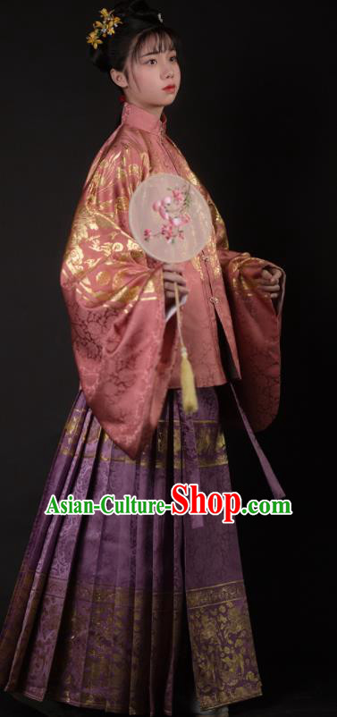 Chinese Ancient Ming Dynasty Court Lady Hanfu Dress Traditional Imperial Princess Embroidered Historical Costume for Women