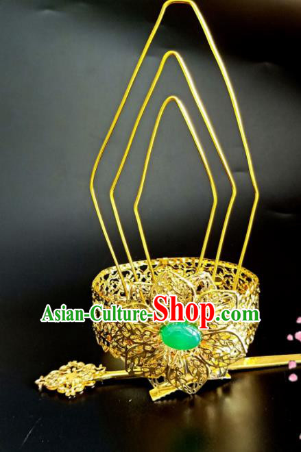 Chinese Handmade Hanfu Hair Accessories Ancient Prince Swordsman Hairdo Crown Hairpins for Men