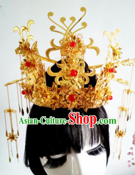 Chinese Handmade Hanfu Palace Hairpins Tassel Phoenix Coronet Traditional Ancient Princess Hair Accessories for Women
