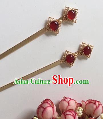 Chinese Handmade Tang Dynasty Hanfu Agate Hairpins Traditional Ancient Imperial Consort Hair Accessories for Women