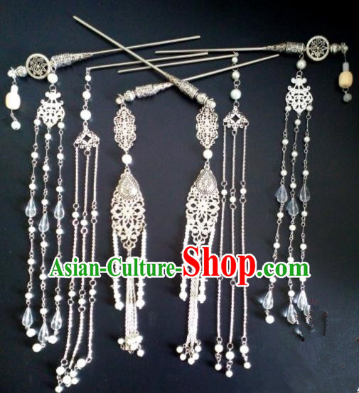 Chinese Handmade Hanfu Palace Tassel Step Shake Hairpins Traditional Ancient Princess Hair Accessories for Women