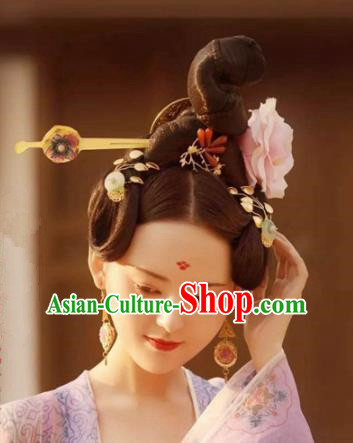 Handmade Chinese Court Hair Clip Traditional Hanfu Hairpins Ancient Tang Dynasty Queen Hair Accessories for Women